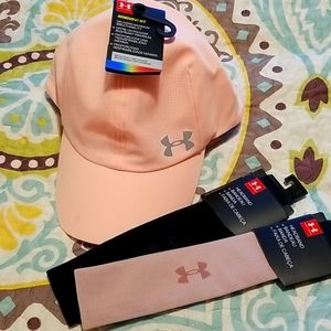 Under armor hat and 2 head bands